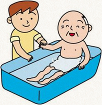 訪問入浴介護サービスの様子